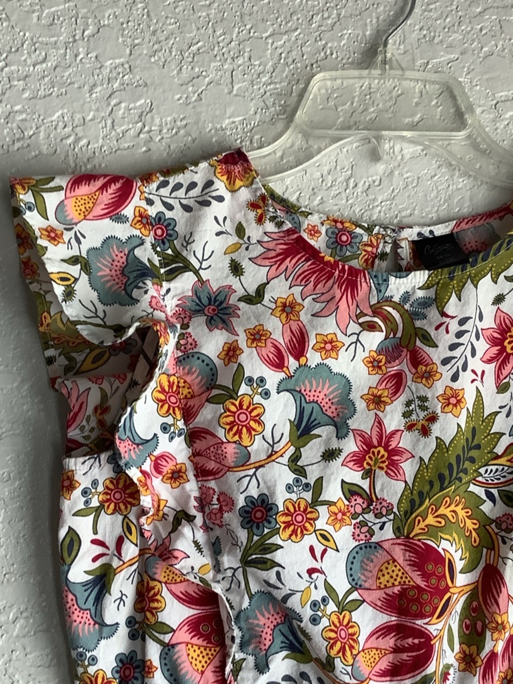 City Streets White Floral Dress with Pink, Green and Yellow Print - Picture 2 of 5